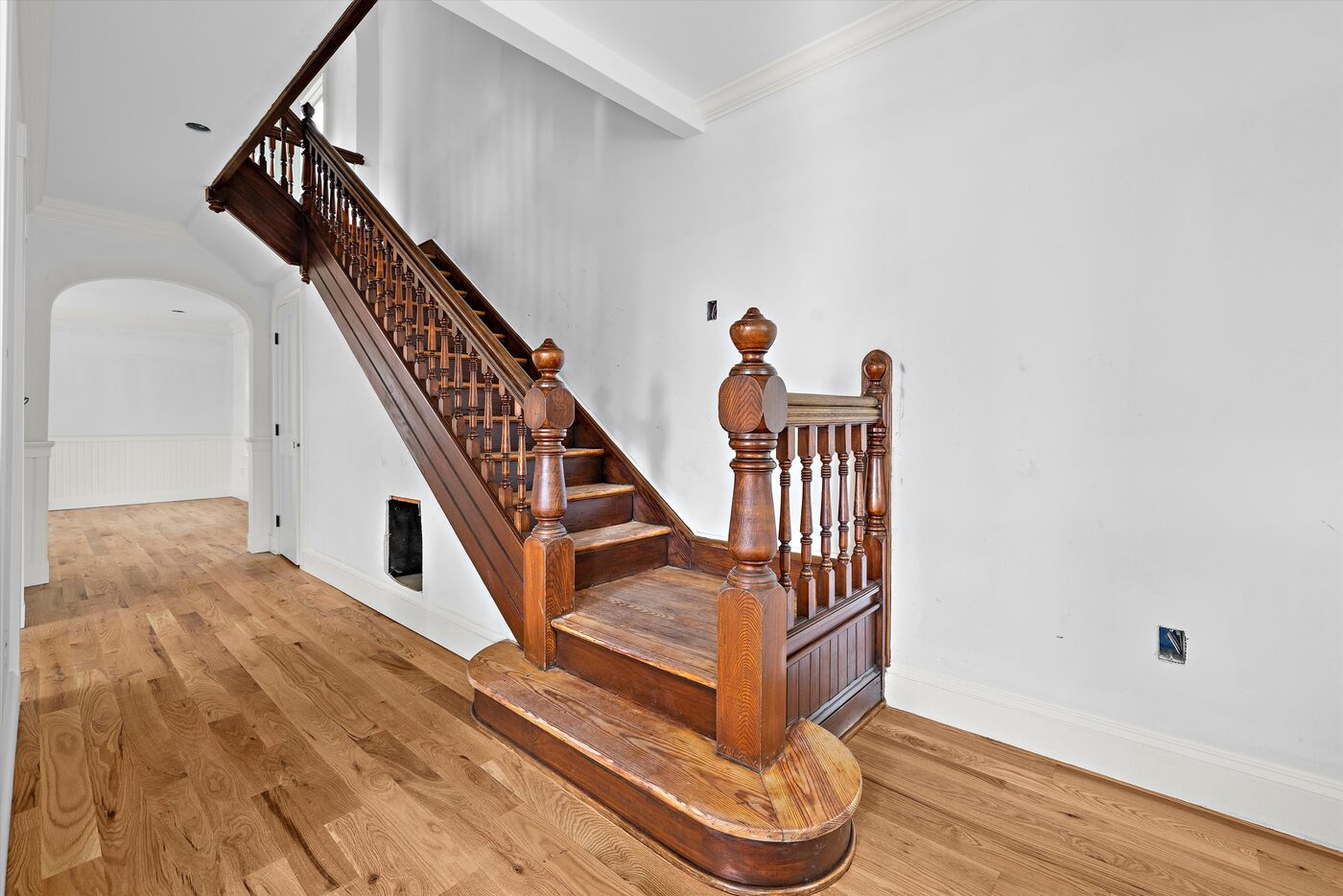 Restored historic staircase at 105 High Street, Chestertown